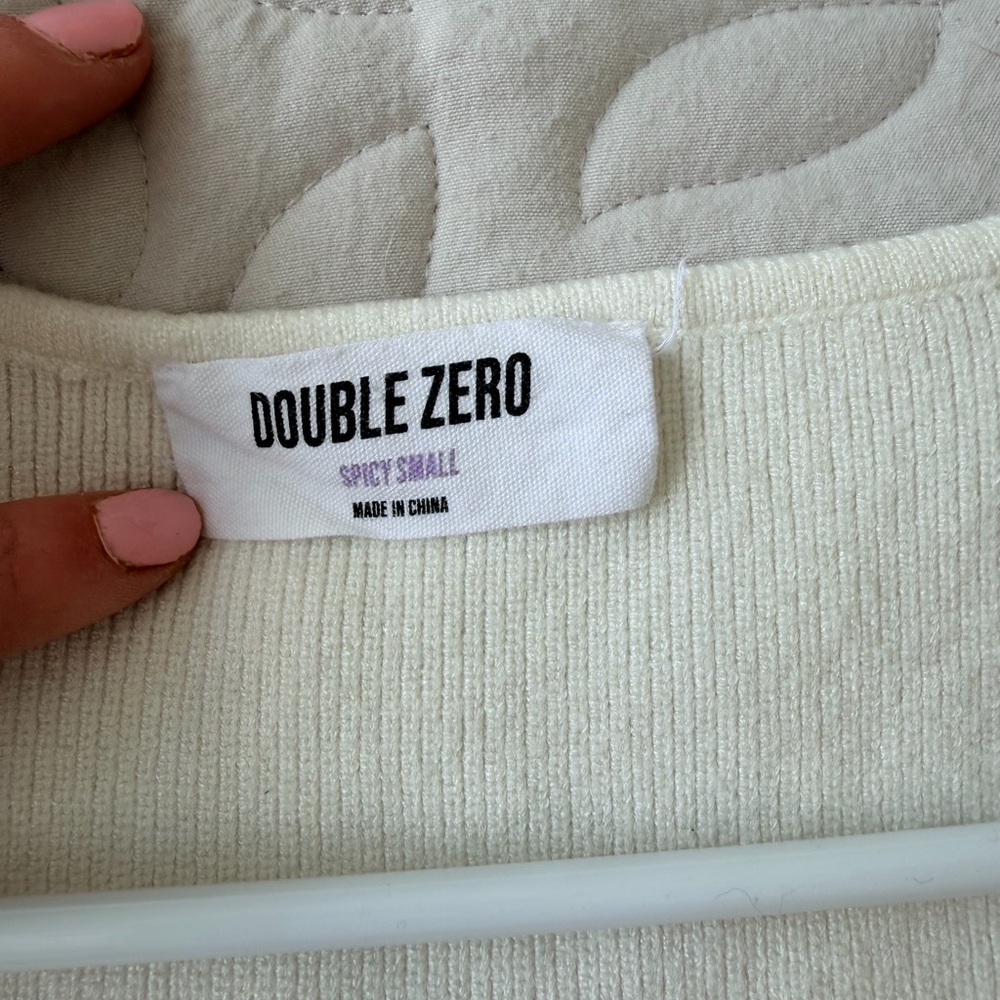 Double Zero Cream Ribbed Tank Top - Picture 4 of 7